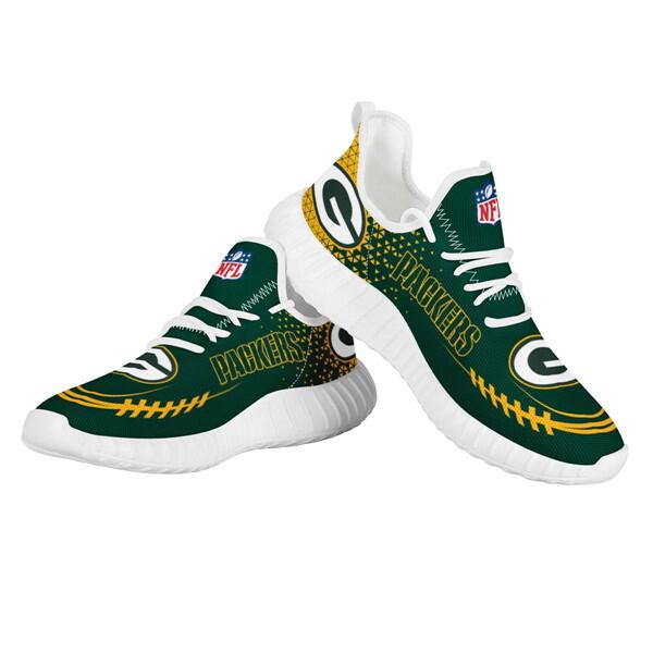 Women's Green Bay Packers Mesh Knit Sneakers/Shoes 014